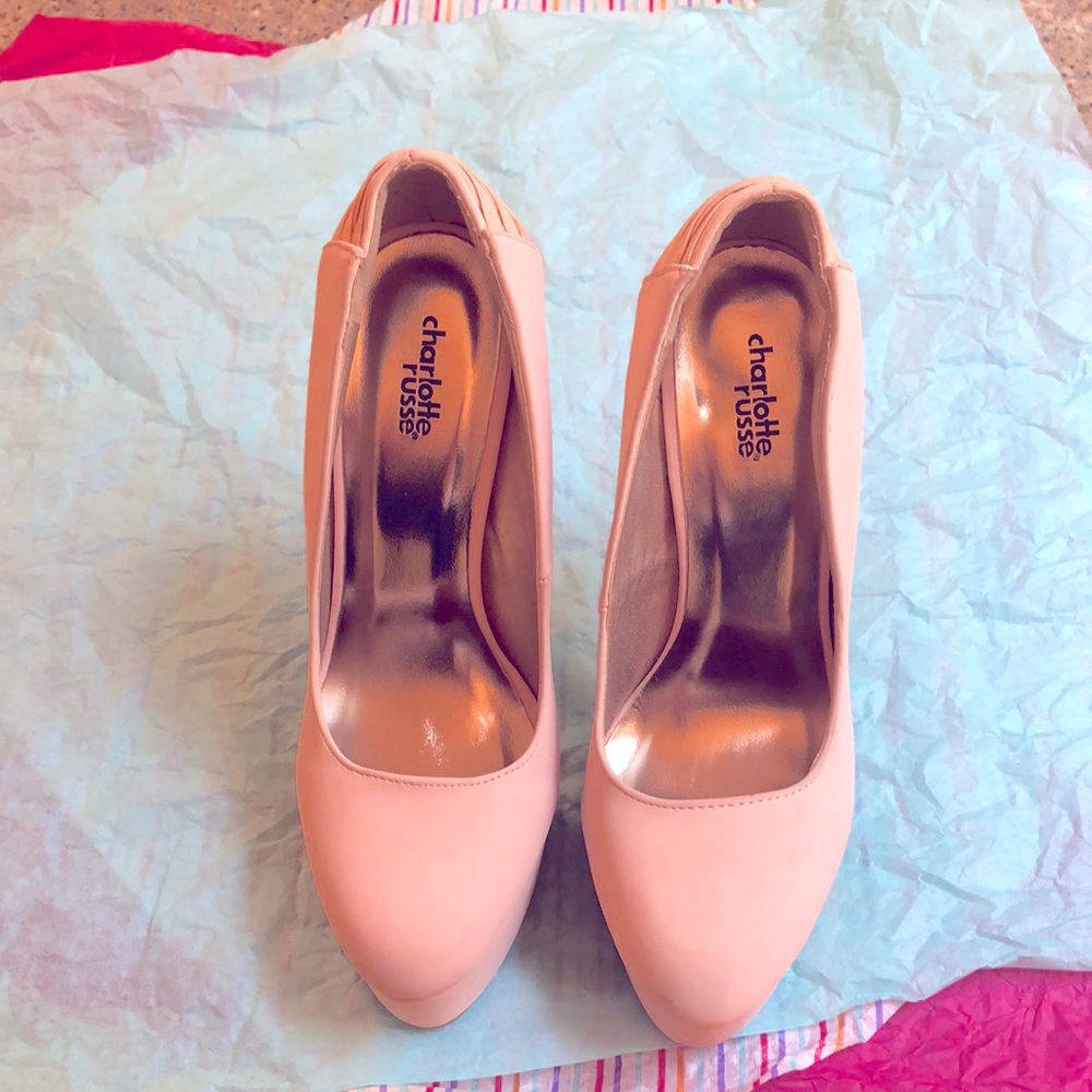 Nude pink heels. Charlotte Russe. 9.